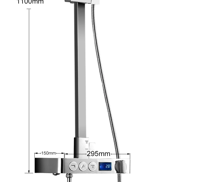 hm Installed Square shower Set Intelligent Digital Temperature Shower Brass Rain Faucet Smart Digital Display Wall Waterfall  (26)