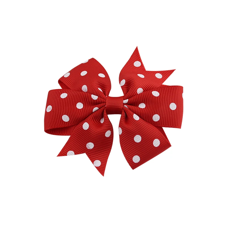 Polka Dot Grosgrain Ribbon Bows with Alligator Clip Kids Girls Colourful Bow Tie Hairpins Headwear Hair Accessorises (15)