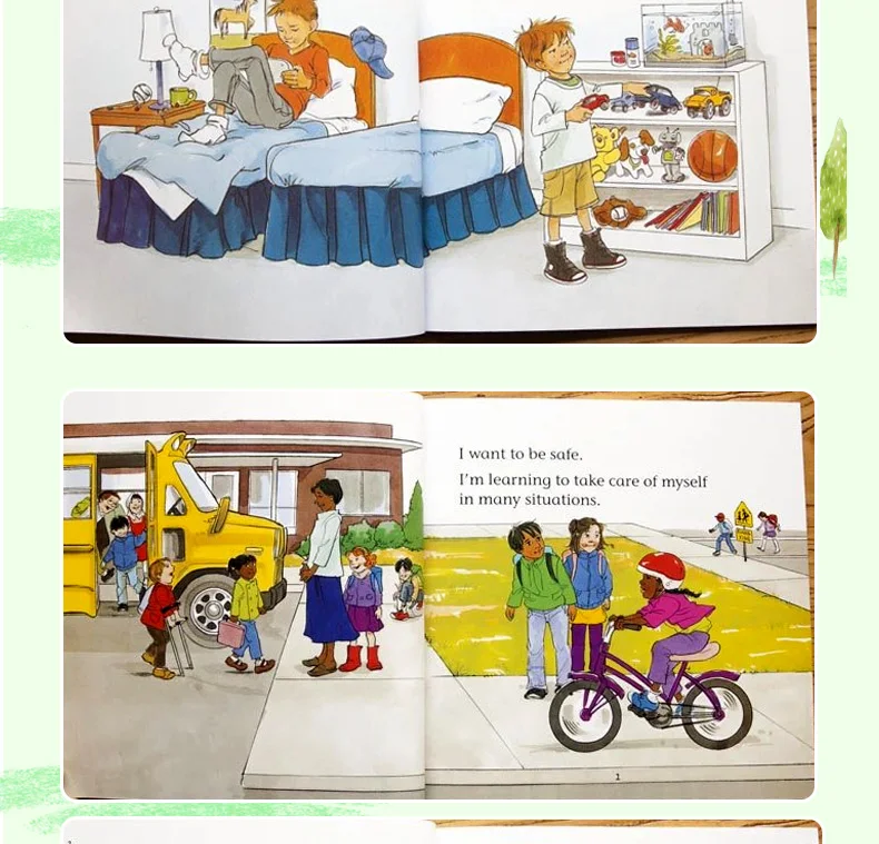 Conjunto de Aprendizagem para se Livro de História de Imagem em Inglês Prática para Crianças Livros Crianças Educacional Habilidades Sociais iq eq 15 - Dar Bem 10 Home & Garden