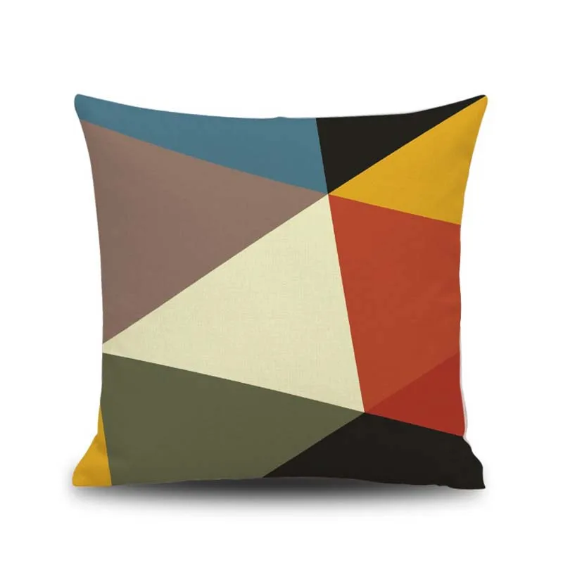 النمط الأوروبي مجردة الهندسة القطن الكتان وسادة القضية وسادة تغطي رمي الخصر أكياسها الرئيسية مكتب أريكة الديكور