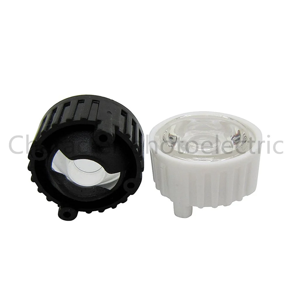 LED lens for 1W 3w LED light black white holder 20mm high quality 5 10 30 45 60 90 120 degree optical lens