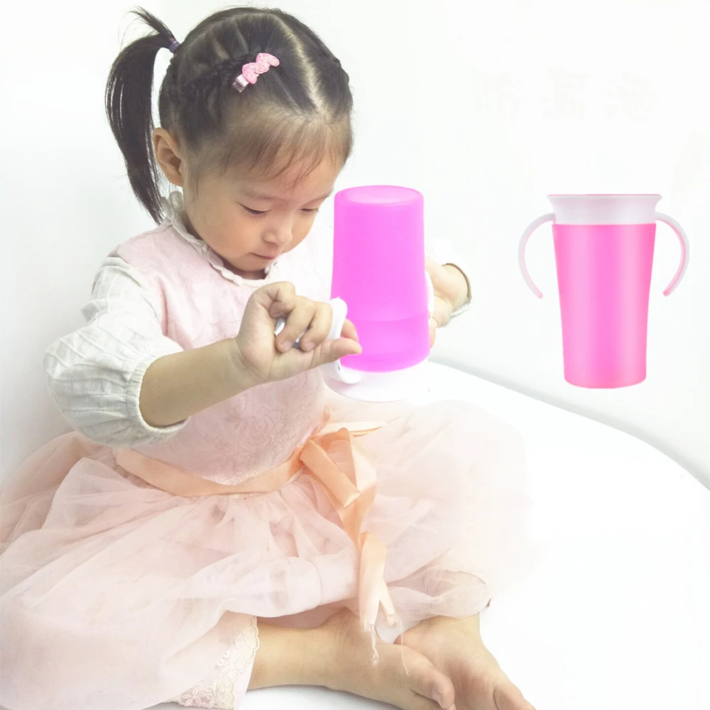Безопасная силиконовая детская чашка для обучения питанию 360 градусов герметичная чашка для питья Студенческая детская обучающая чашка Волшебная чашка