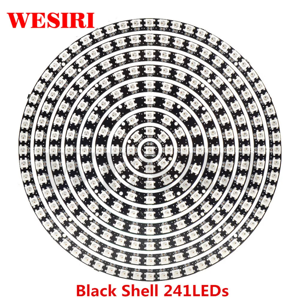 WESIRI WS2812B DIY светодиодный кольцо 1, 8, 12 лет, 16 24 32 40 48 60 93 241 биты светодиодный s WS2812B SK6812 5050 встроенный RGB доступный DC5V СВЕТОДИОДНЫЙ Кольцо