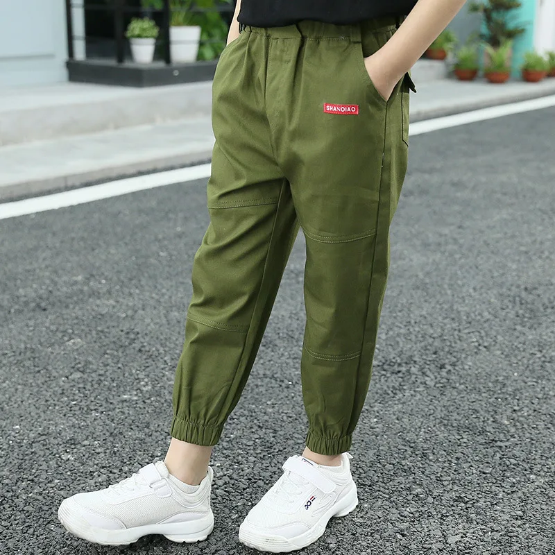 4 13 años ropa 2018 verano sólido espera elástico tobillo longitud pantalones para niños niños casual pantalones harem Pant| Pantalones| - AliExpress