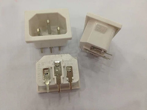 IEC 320 C14 3 Pin Male Plug Socket Connector PCB Panel Power Inlet