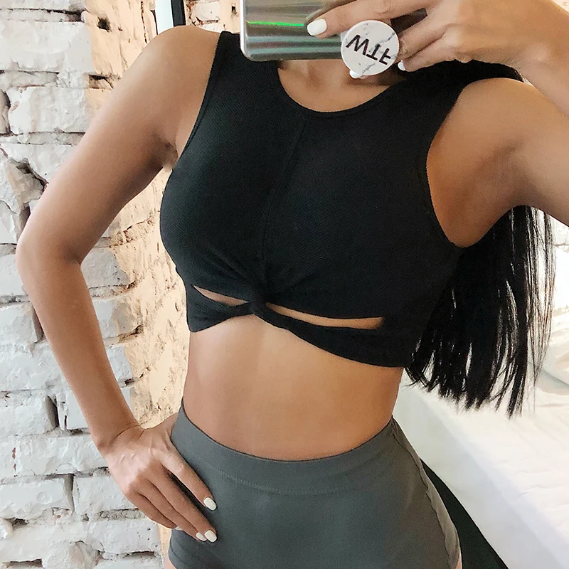 Tanie 2018 nowy seksowny damski biustonosz sportowy Push Up biustonosz sportowy ubrania gimnastyczne sportowa kamizelka sportowa Running top do jogi odzież sportowa bielizna