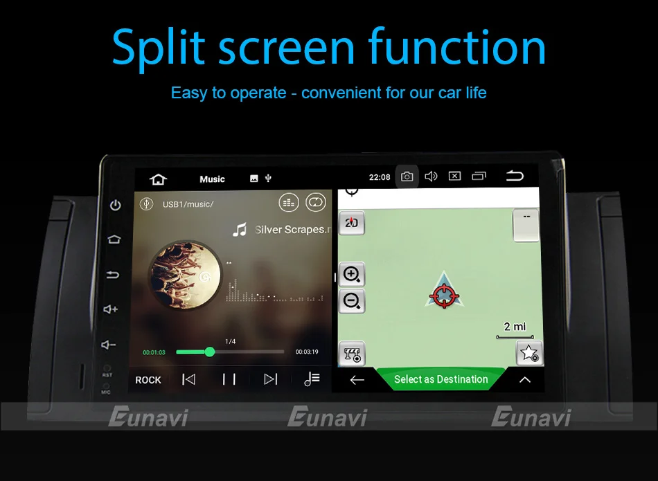 Top Eunavi Quad Core 9 inch Android 9.0 PC 1 Din Car Radio GPS Radio Stereo For BMW E53 E39 X5 Support TV 3G WiFi OBD DVR Bluetooth 11