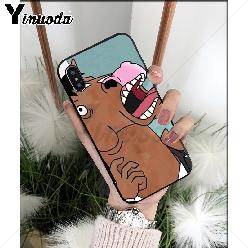 Yinuoda BoJack فارس TPU لينة سيليكون أسود جراب هاتف ل أبل فون 8 7 6 6 S زائد X XS ماكس 5 5 S SE XR الهواتف المحمولة