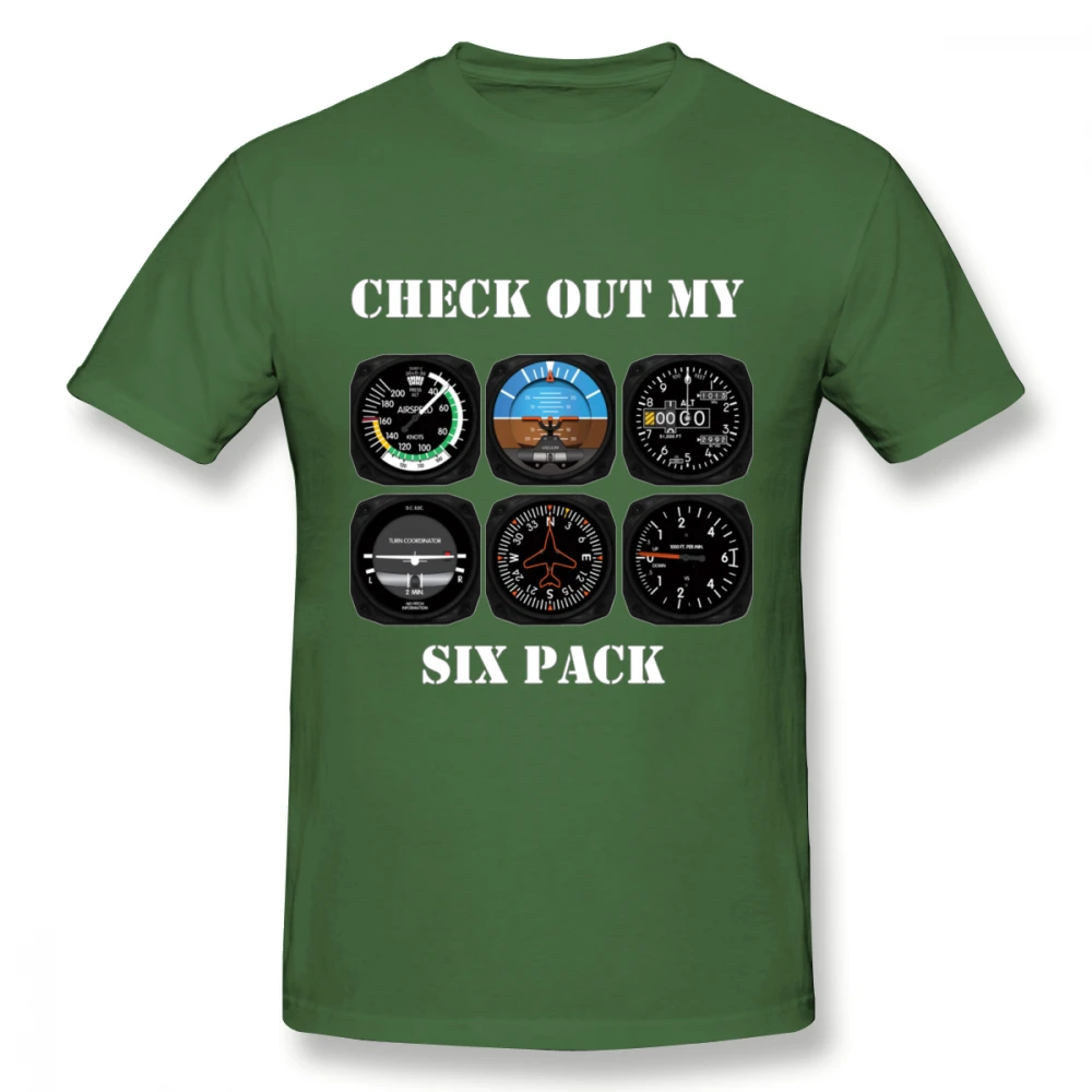 Awesome авиация 6 пакет инструмент для пилотов футболка графический принт Camiseta Хлопок Большой размер Homme футболка - Цвет: Армейский зеленый