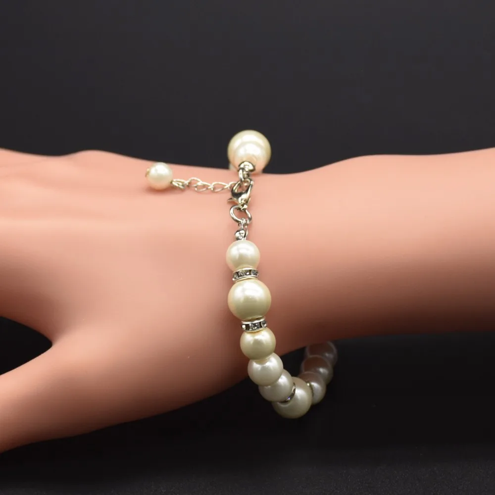 Wholesale elegant imitation pearl bracelet for women's wedding jewelry