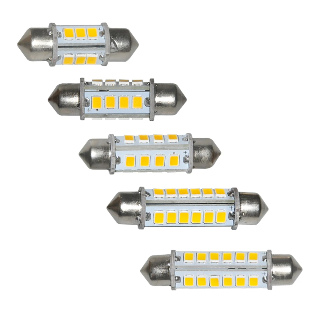 

10PCS 32MM 36MM 39MM 42MM 44MM 12 16 24-2835 SMD LED Map Reading Bulbs Car Interior Dome Lights Festoon Warm White