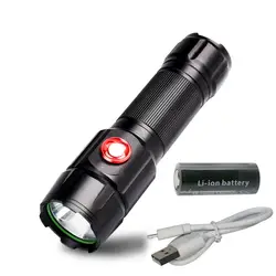 T6 светодиодный мощный фонарик USB Перезаряжаемые свет 18650/26650 водонепроницаемый фонарик наружного освещения 300 метров фонарик