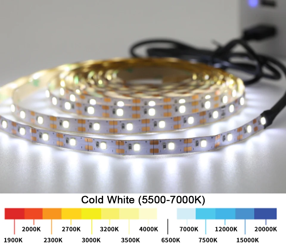 5 в USB мощность светодиодные полосы света белый/теплый белый SMD 2835 3528 HD ТВ Настольный ПК экран подсветка и светильник 1 м 2 м 3 м 4 м 5 м