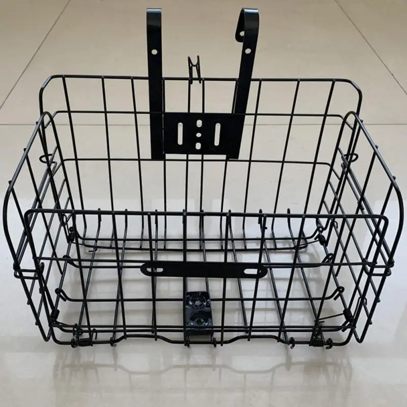 

Foldable Strong Load Wire Mesh Hanging Storage Detachable Easy Install Bicycle Parts Frame Bike Basket Plating Front Rear Rack
