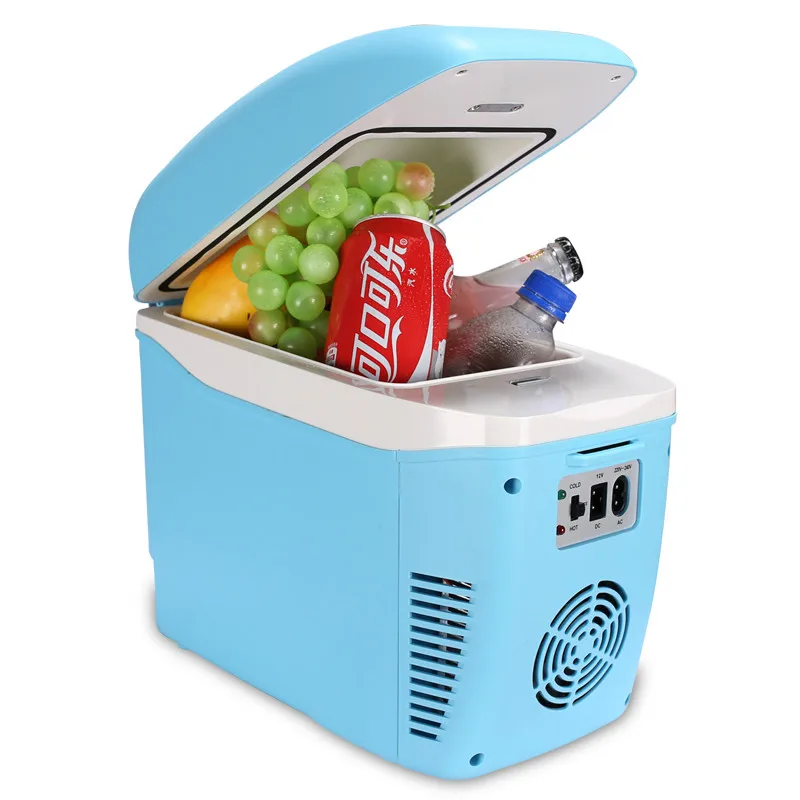 Famous Brand 2 In 1 Mini Car Refrigerator 7.5L Cooler Box Car Home 12v 220v Dual-use Mini Fridge Heat Cold Mini Car Fridge famous brand mini car refrigerator 10l heat cold dual use 12v 220v mini home single door home car fridge cooler box traval use