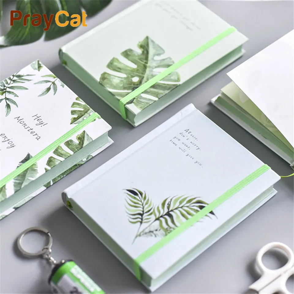 

A6 Diary Notebook Kawaii Hardcover Forest Leaf 128 Sheets Journal Notes Pocket Note Pad for School Stationery