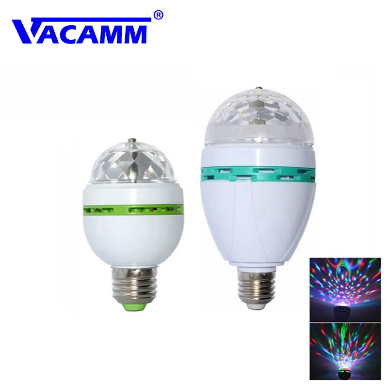 Vacamm E27 RGB LED мини сценический диско диджейский свет 6 Вт 3 со звуковым управлением