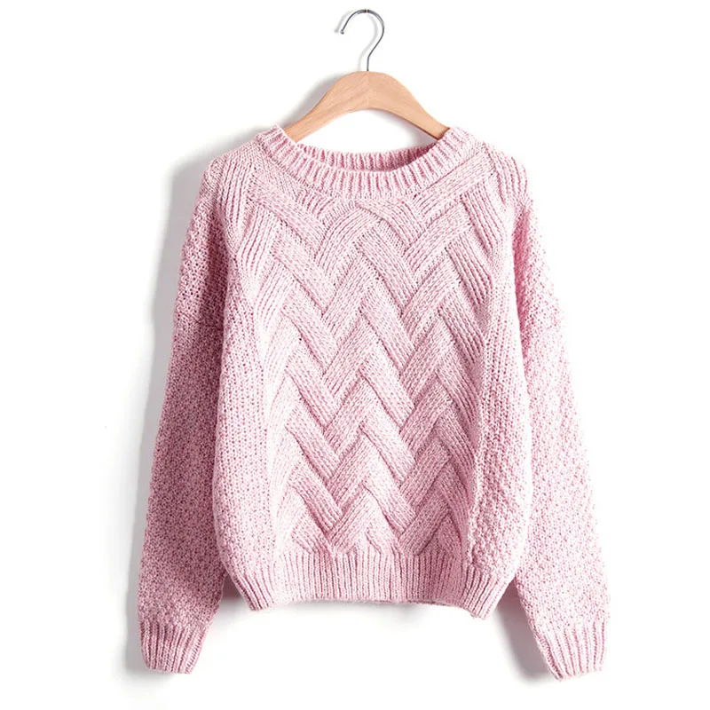 

Pull Femme 2018 Autumn Winter Women Sweaters And Pullovers Plaid Thick Knitting Mohair Sweater Female Loose Variegated