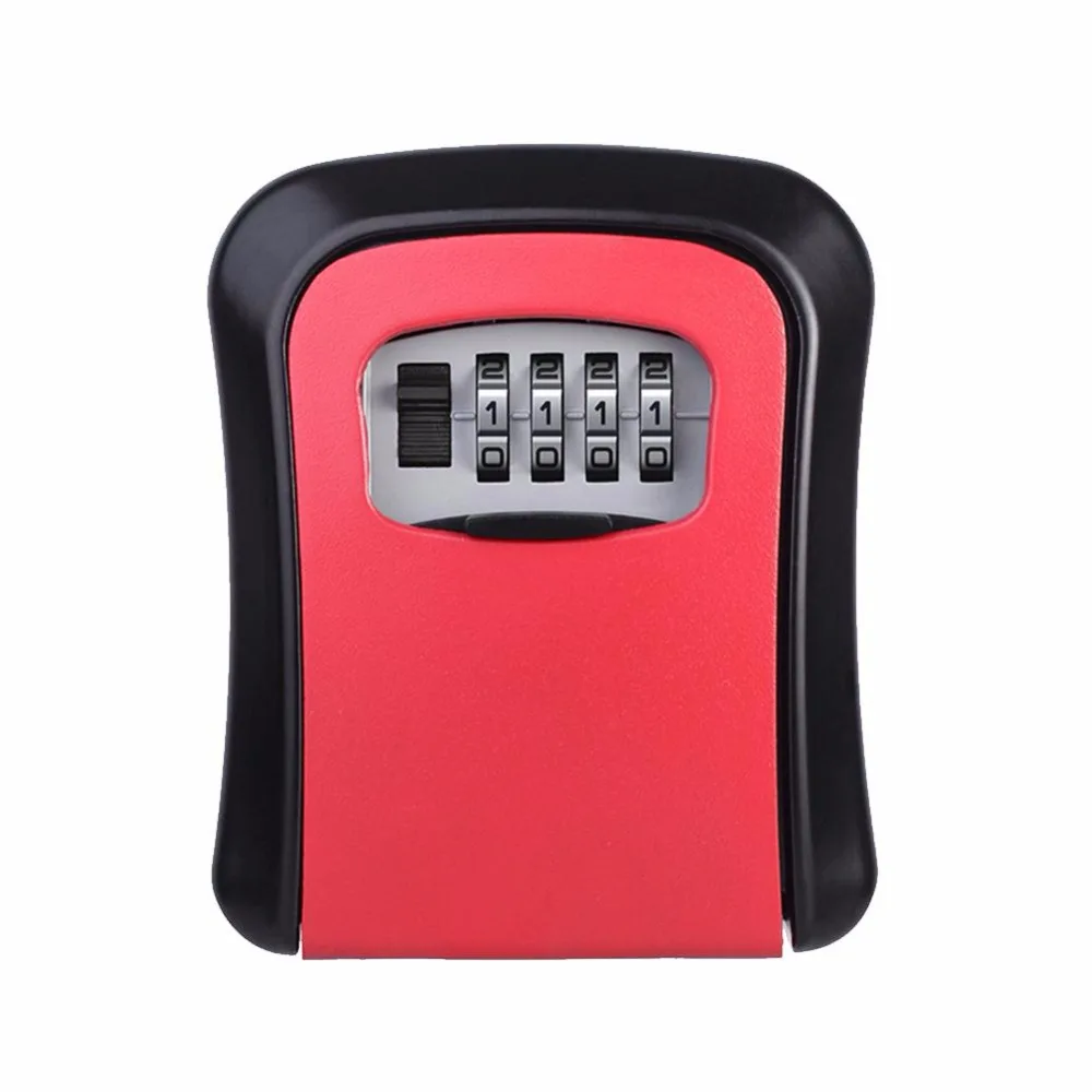 Outdoor Safe Key Box Key Storage Organizer With 4 Digit Wall Mounted Combination Password Keys Hook Organizer Boxes