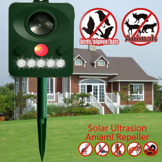 Garden Outdoor Use Ultrasonic Solar Powered Cat Dog Animal Repeller Animal Chaser Deterrent Repellent Pest Control