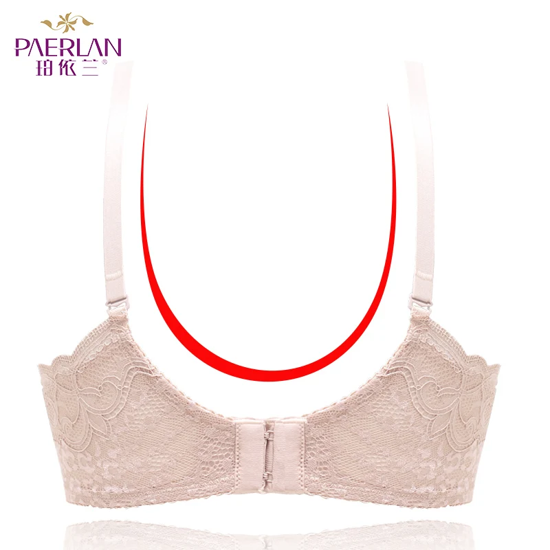 Billige PAERLAN Nahtlose keine stahl ring spitze bh Push Up kleine brust sammeln eine zwei reihe nicht kennzeichnung frauen der unterwäsche Draht Freies Solide