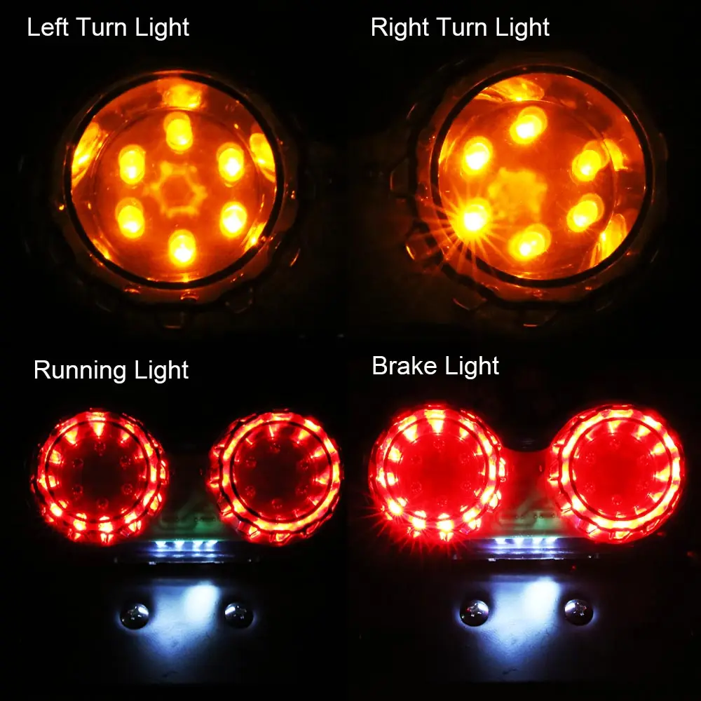 Plastic DC 12V Integrated Tail Light Motorcycle Light Rear Position