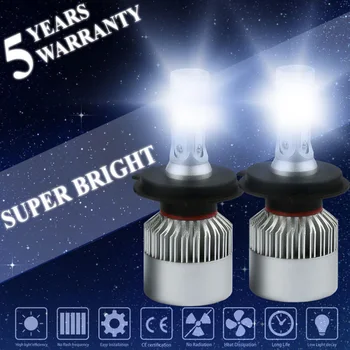 

LED Headlight Bulb H4 Conversion Kits High/Low Beam Auto Headlamp Dual Beam Car Headlight 72W 6500K 8000LM Super BrightCOB Chips