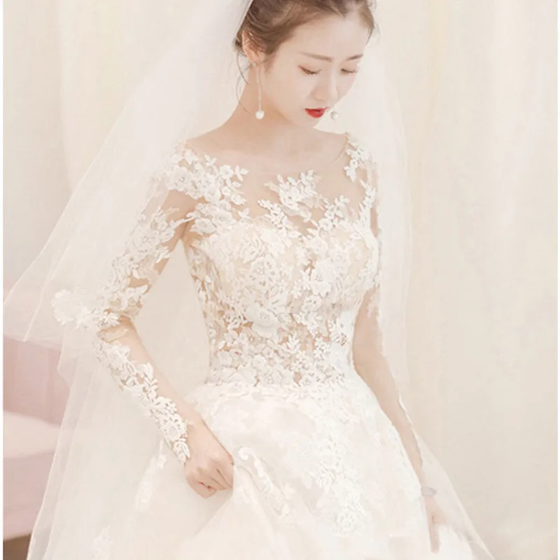 Роскошное Свадебное платье 2019 Плюс Размер Vestido De Noiva свадебное тюль кружева с