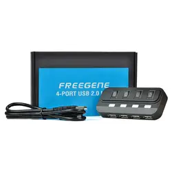 Freegene High Speed USB 2.0, 4-Порты и разъёмы мини концентратор с индивидуальным Мощность Настенные переключатели и светодиоды для Оконные рамы/mac