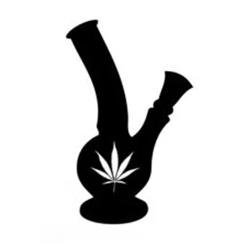 

9.4cm*15.1cm Cannabis Marijuana Decor Car Sticker Motorcycle Decal Black/Silver S3-5900