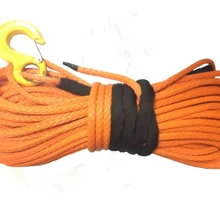 1/2 'x 10" синтетический трос лебедки с крюком оранжевого цвета для внедорожника