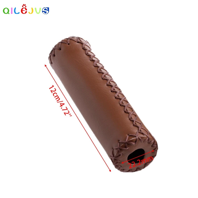 MTB BMX Road Mountain Bike Bicycle Cycling Stitched PU Leather Handlebar Grips