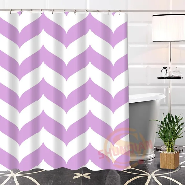 Hot Sale Custom Colorful Of Chevron Bathroom Waterproof Shower