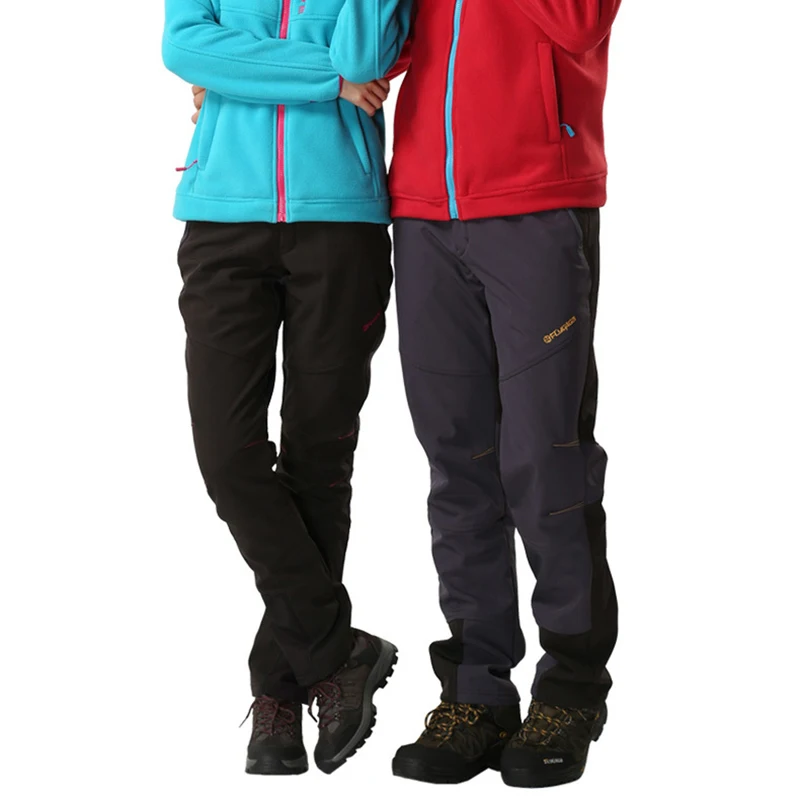 Saguaro 2018 hombres mujeres Pantalones de senderismo impermeable suave Conchas camping trekking polar forro esquí caliente Pantalones