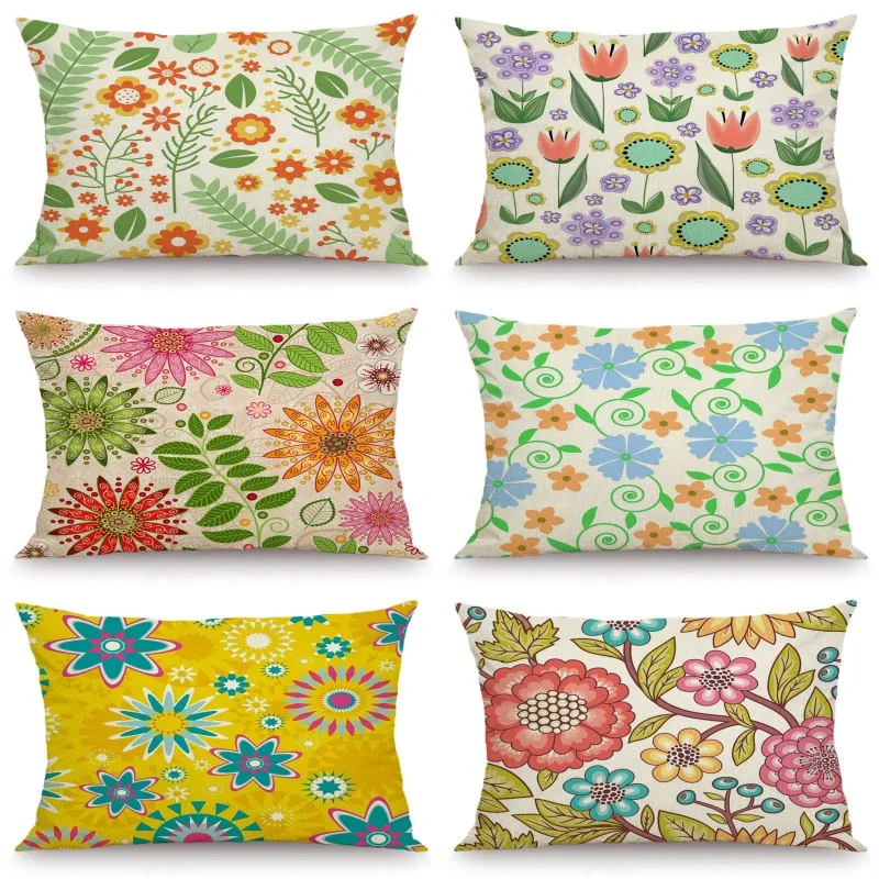 XUNYU 30X50cm/40x60cm Cushion Cover Cartoon Flower Pillow Cases Decorative Throw for Sofa Bedroom JX029 | Дом и сад