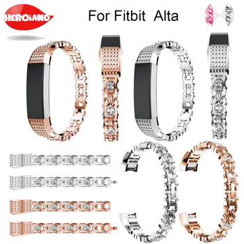 

2017 New High Quality Watch band Strap NEW Rhinestone Stainless Steel Watch Bracelet Band Strap For Fitbit Alta Correas de reloj