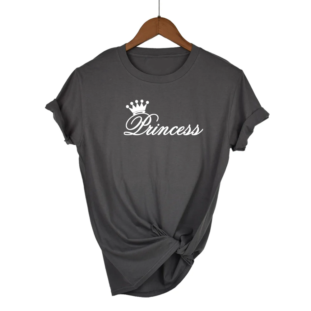 Haut femme поступление, женская футболка с принтом принцессы, женская футболка, Летний стиль, хлопок, повседневная женская рубашка, топы, футболка, Femme - Цвет: Dark Grey-W