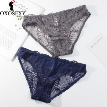 

summer gray transparent panties women briefs breathable lace underwear women intimates low waist lingerie japanese panties 062