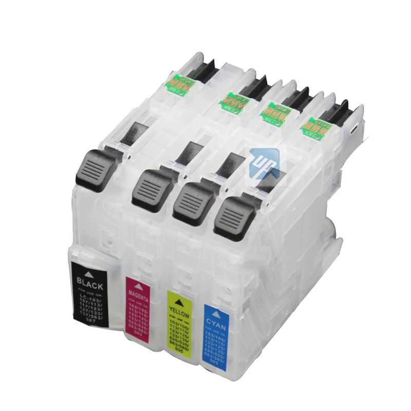 4 Refillable Ink Cartridges for Brother LC-101 103 105 107 J470 J475 J650 ARC