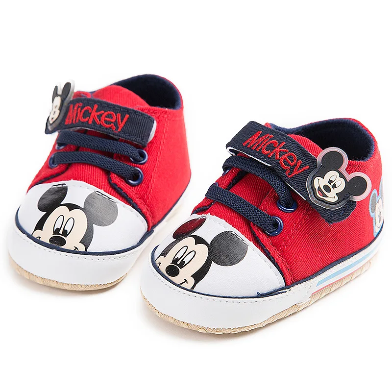 Обувь для детей от 0 до 1 года; мягкая детская обувь с Микки Маусом на липучке; детская повседневная обувь
