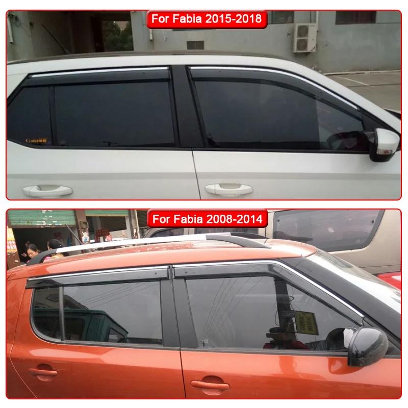 QCBXYYXH автомобильный Стайлинг 4 шт./лот козырьки для окна Skoda Kodiaq Yeti Octavia Superb Fabia Rapid Защита от солнца дождь щит наклейки чехлы