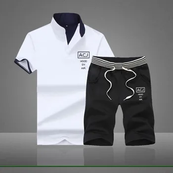 2019 Men T-shirt Shorts Set Men's Suits Summer Breathable Short Set Sportsuits Design Fashion Tracksuit Set Trending Style