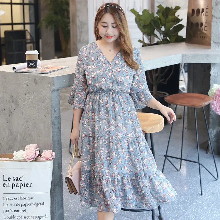 Женские летние платья с цветочным принтом XL 4XL большого размера|dress xxxxl|xxxxl plus size