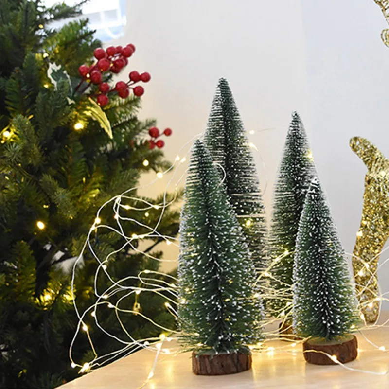 

Artificial Mini Christmas Trees Tabletop Trees Snow Ornaments for Christmas Party Home Decoration Z