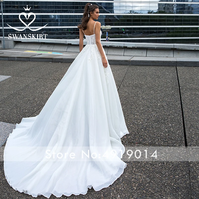 Swanskirt атласные свадебные платья с аппликацией 2020 роскошное бальное платье со