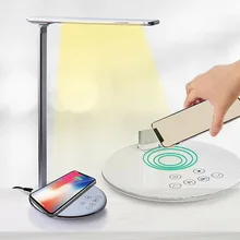 USB зарядка светодиодный настольная лампа современный сенсорный выключатель, настольная лампа Беспроводное зарядное устройство для телефона чтение кабинет свет для спальни