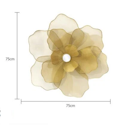 Скандинавские кованые Роскошные поддельные цветы 3D стерео настенные наклейки настенные украшения KTV Отель домашний Гостиная настенные украшения - Цвет: 75CM
