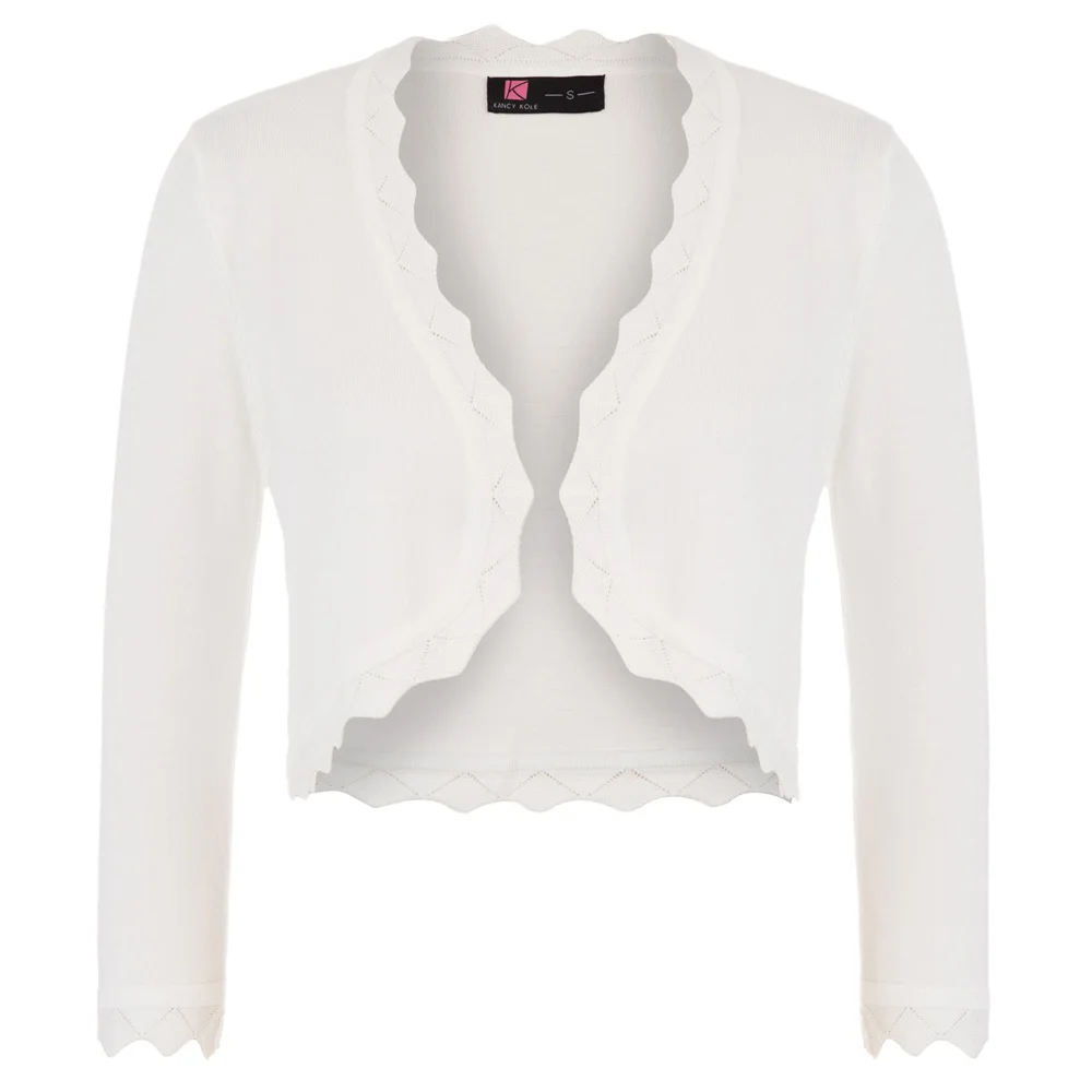 

Shirt Bolero Plus size Shrug Womens Ladies 3/4 sleeve Casual Summer Formal Office Stretchy Open front Solid Cropped