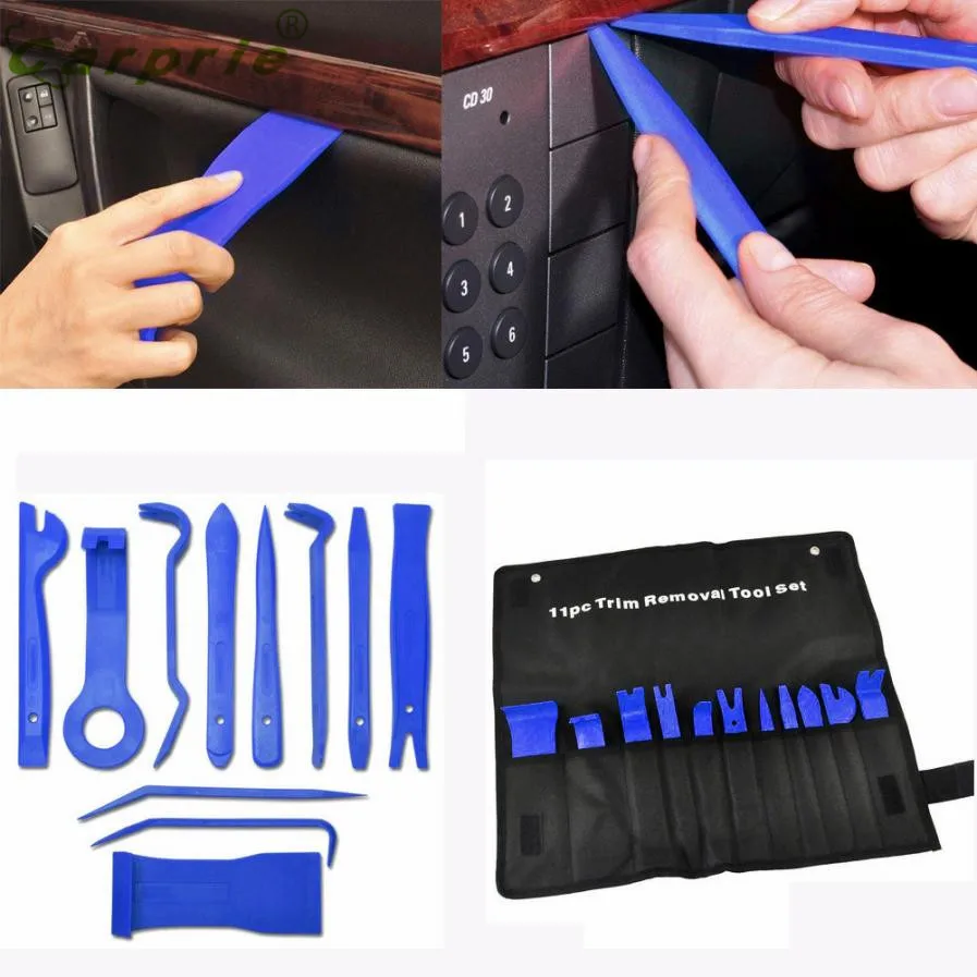 Prix pour Nouvelle Arrivée 11 pcs Voiture Garniture Panneau De Porte Retrait Moulage Set Kit Poche Outil de Levier Intérieur Van DIY nr15 Prix pour Nouvelle Arrivée 11 pcs Voiture Garniture Panneau De Porte Retrait Moulage Set Kit Poche Outil de Levier Intérieur Van DIY nr15