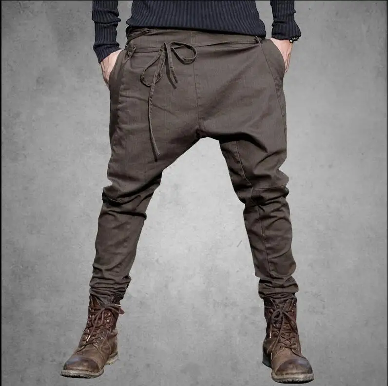 2017 Free shipping men's new Autumn unique waist rope skinny pants men fashion casual pants